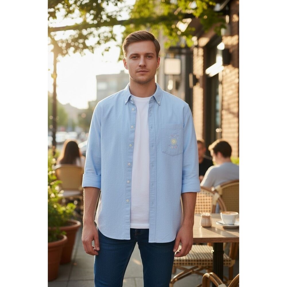 ✨Opening Ceremony Button Down Baby Blue Sz Medium Shirt✨